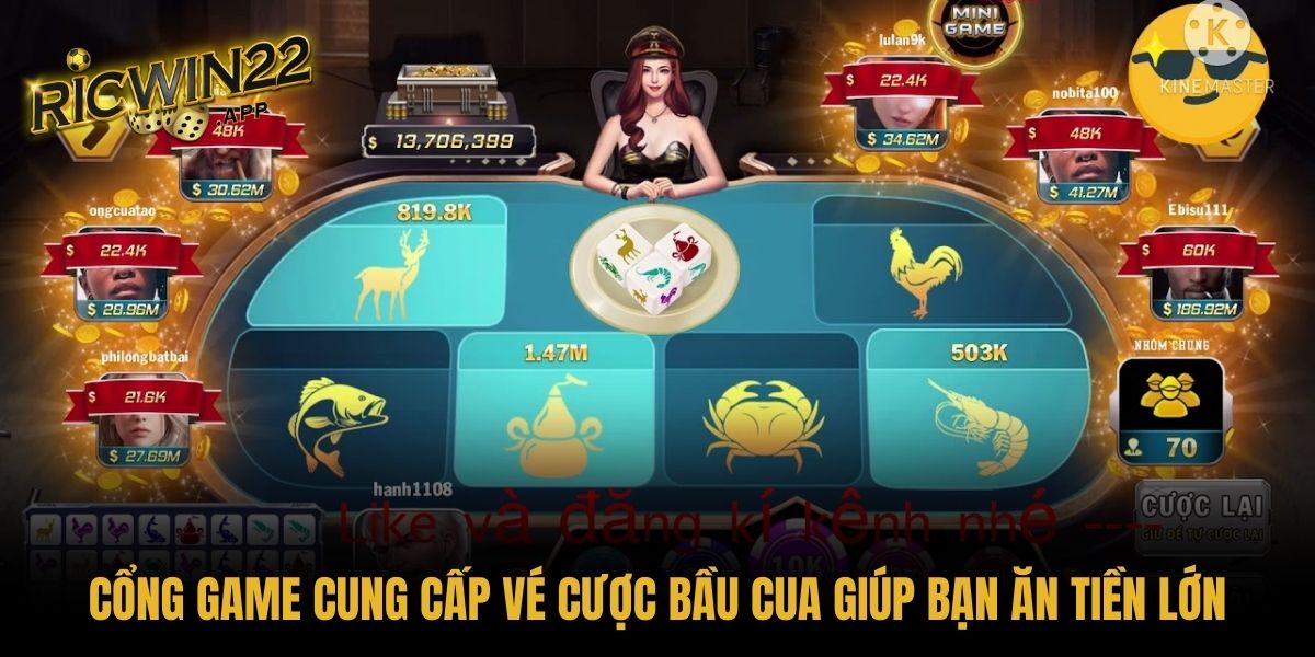 Cổng game cung cấp vé cược Bầu Cua giúp bạn ăn tiền lớn